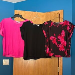 Elegant Black and Pink Floral Women's Top